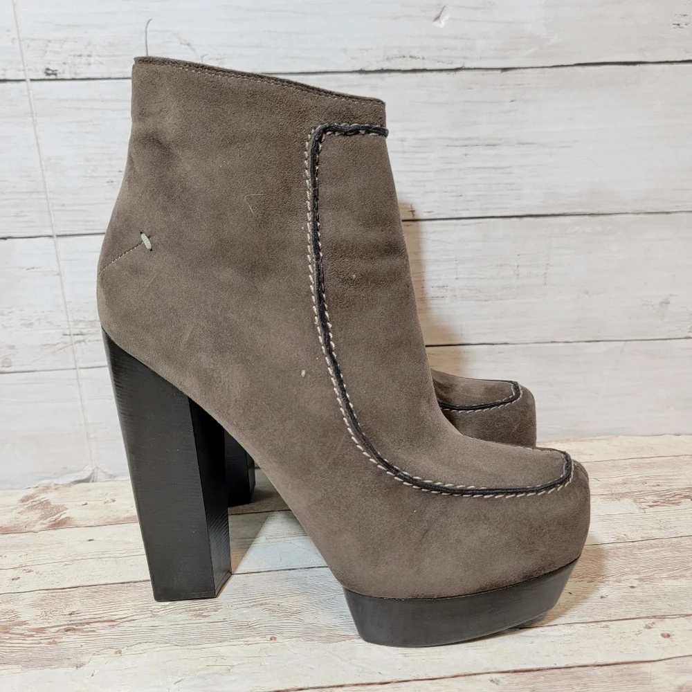 Costume National platform boots in grey suede - Picture 4 of 12